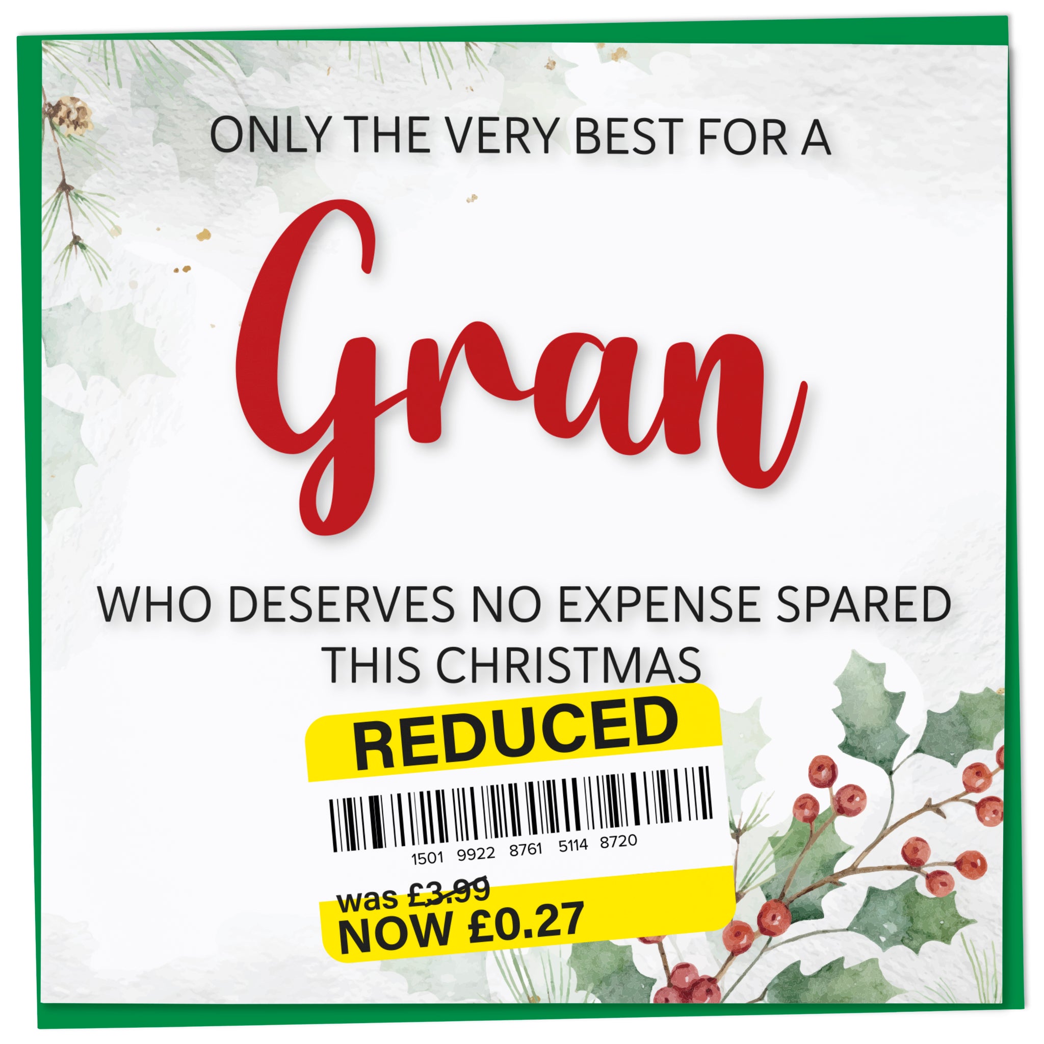 A greetings card on a plain white background