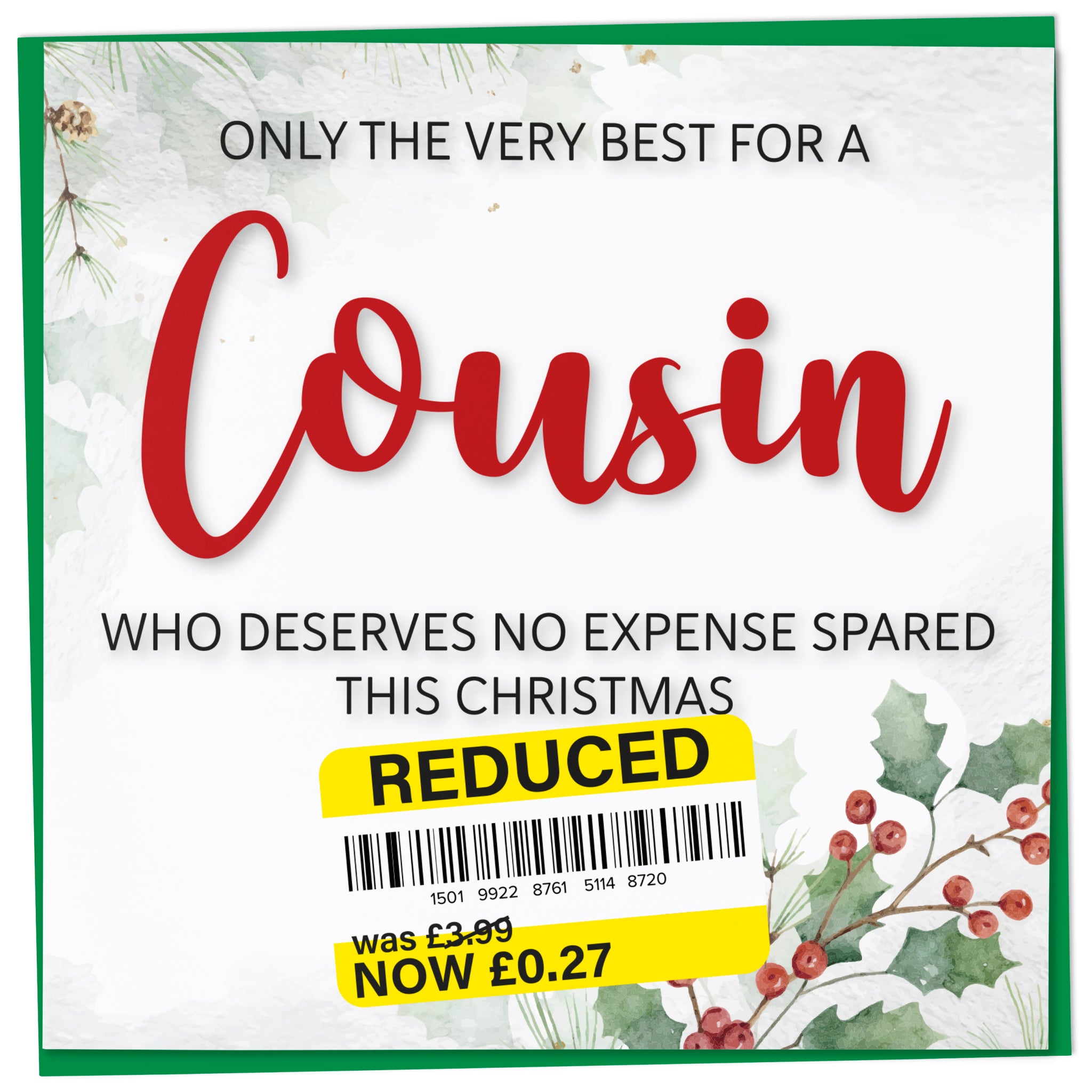 A greetings card on a plain white background