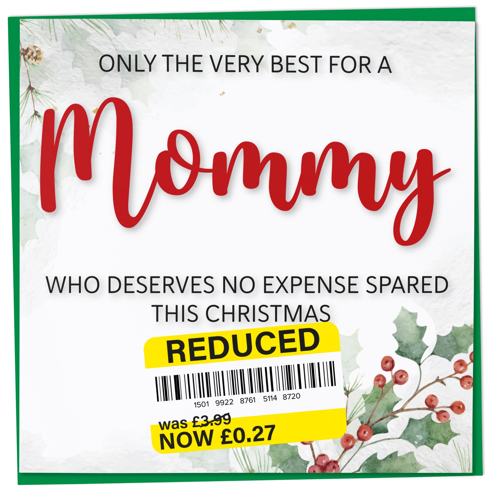 A greetings card on a plain white background