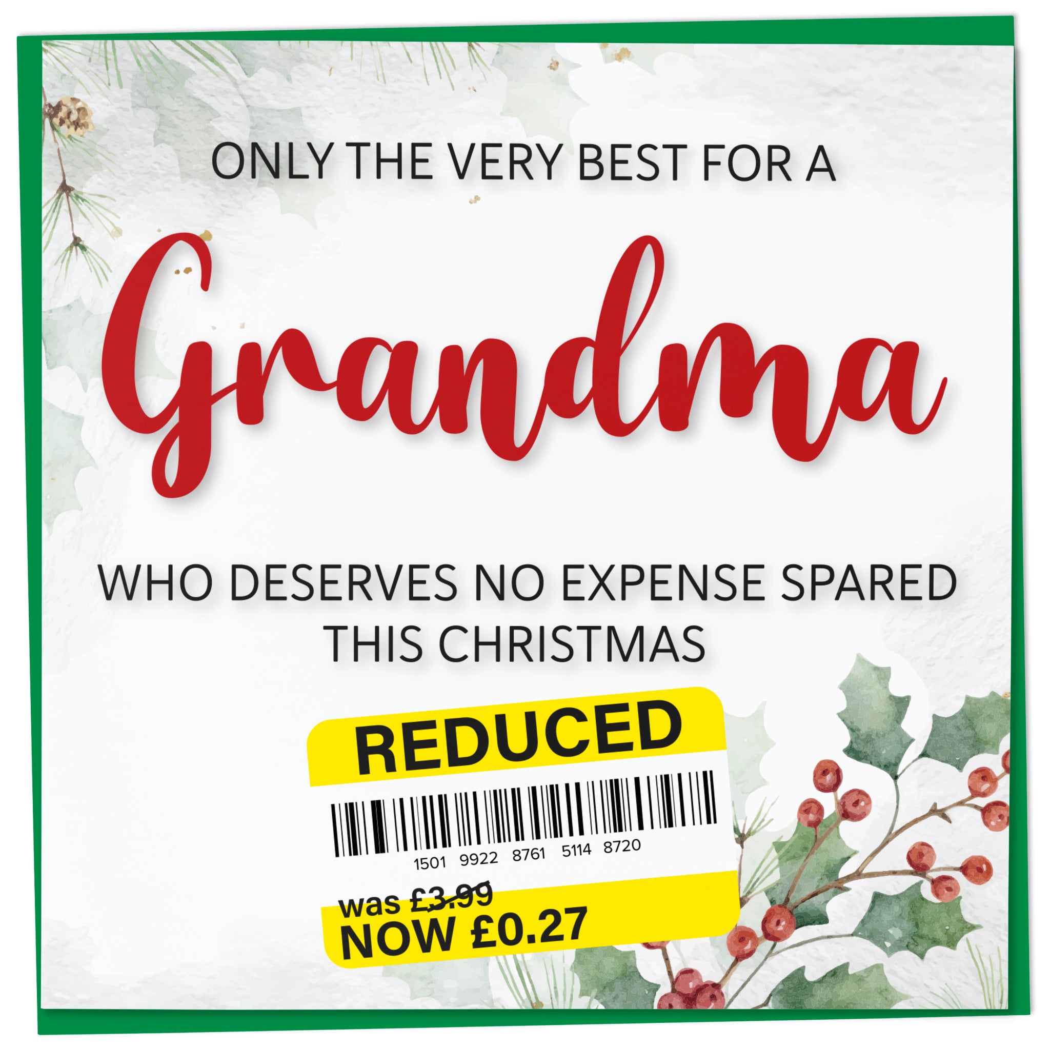 A greetings card on a plain white background