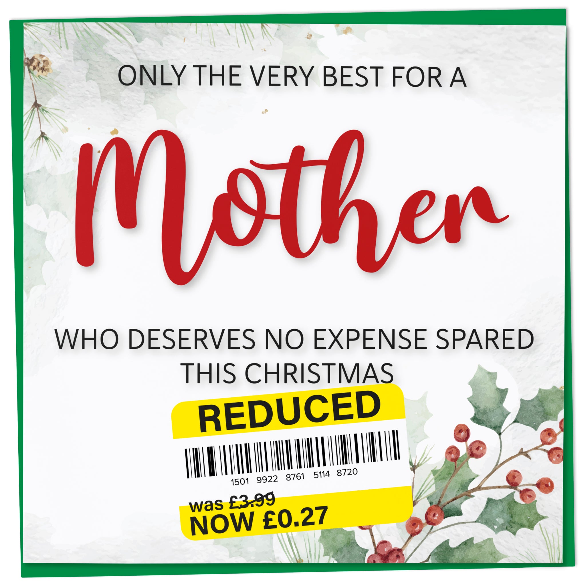 A greetings card on a plain white background