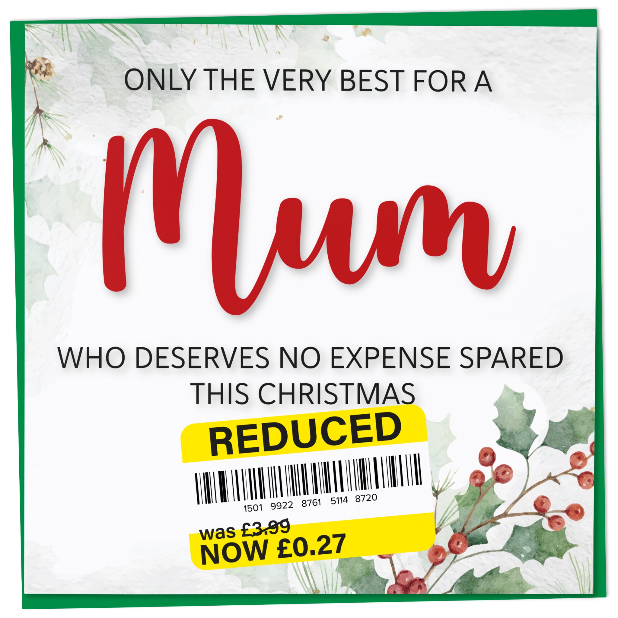 A greetings card on a plain white background