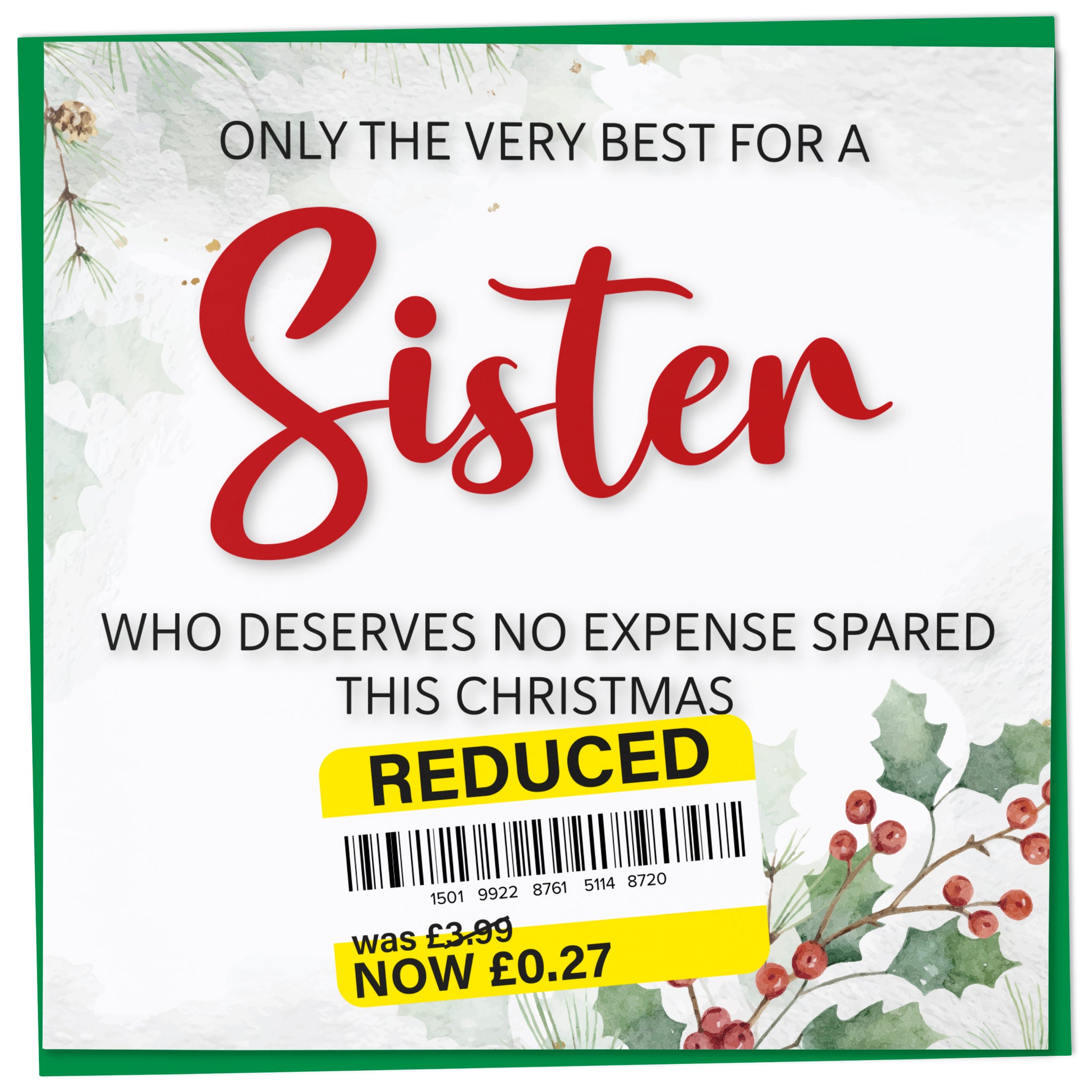 A greetings card on a plain white background