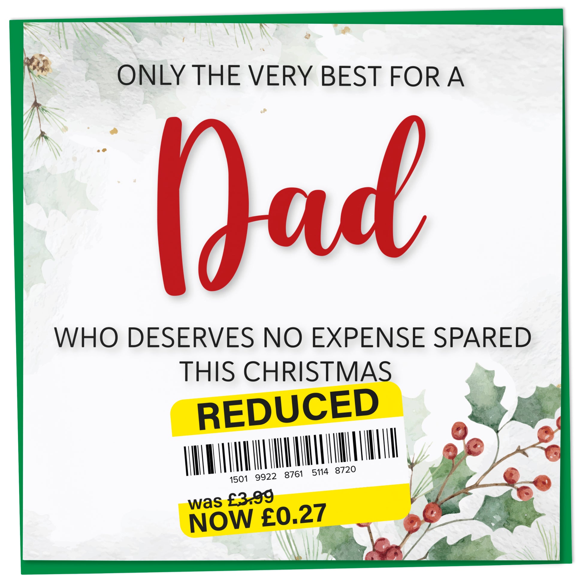 A greetings card on a plain white background