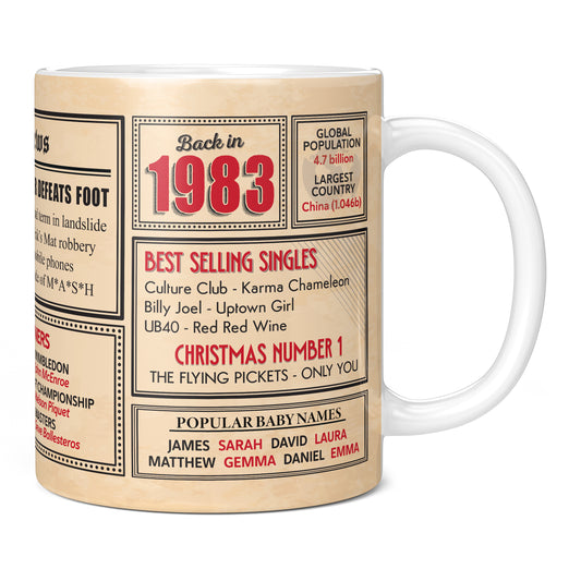 42nd Birthday Gift - Back in 1983 In This Year Mug