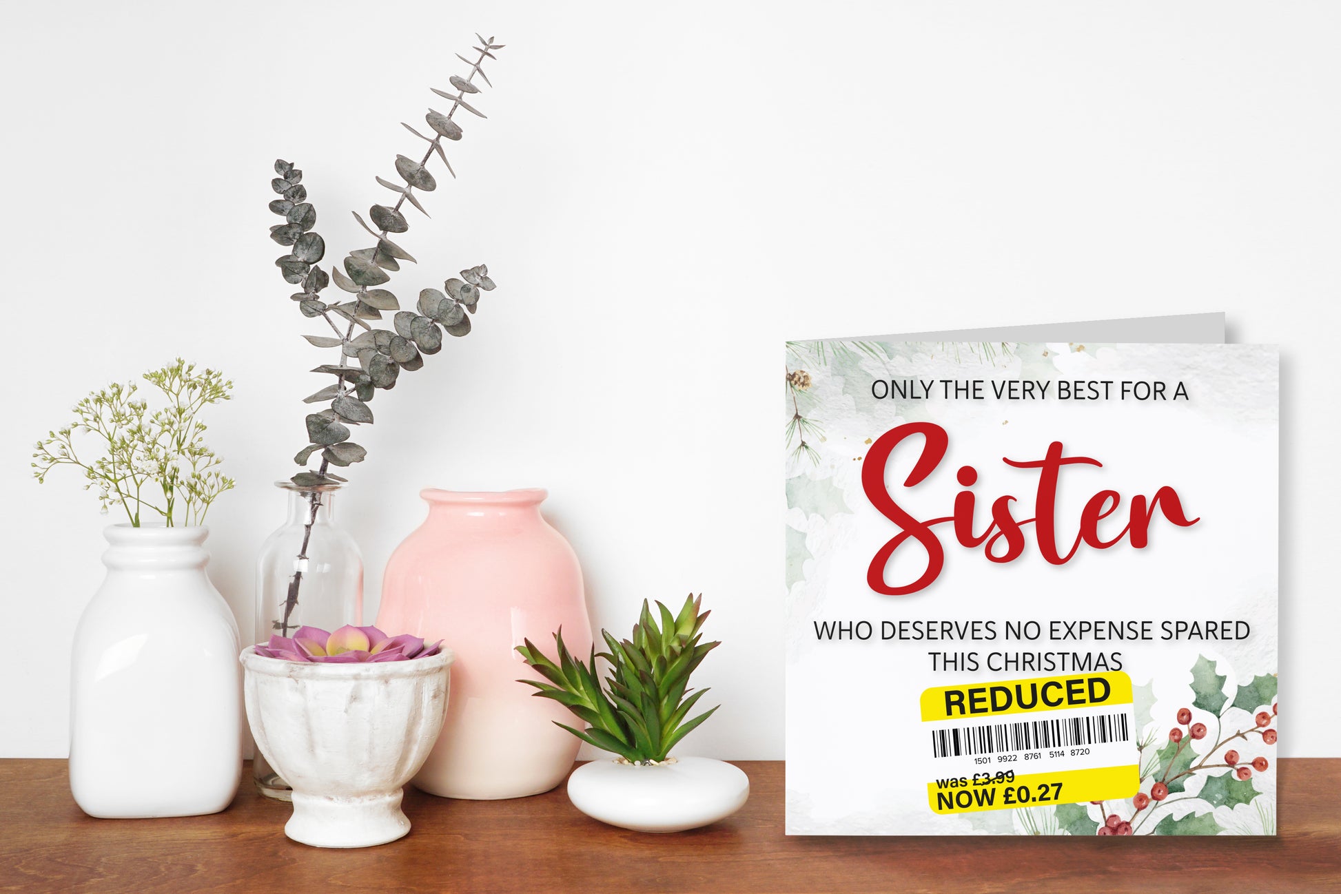 A greetings card on a decorative mantelpiece