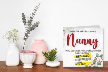 Funny Christmas Card for Nanny with Reduced Sticker
