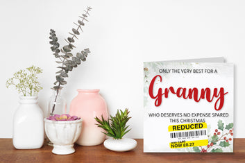 Funny Christmas Card for Granny with Reduced Sticker