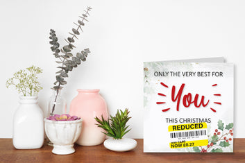 Funny Christmas Card for Him or Her, Reduced Sticker