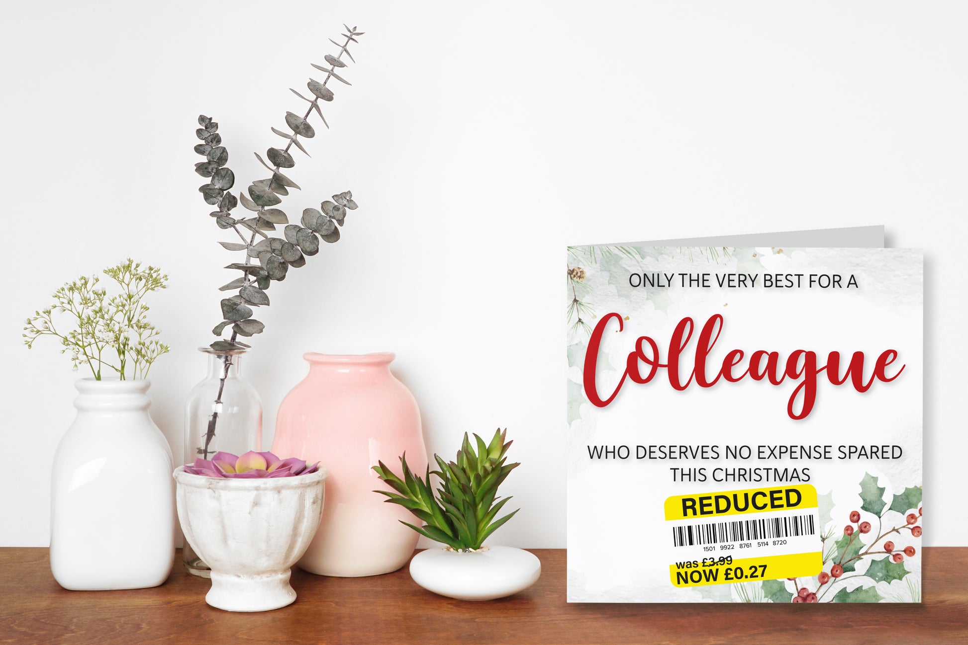 A greetings card on a decorative mantelpiece