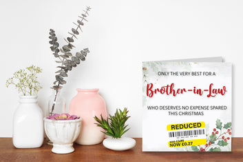 Funny Christmas Card for Brother-in-Law Reduced Sticker
