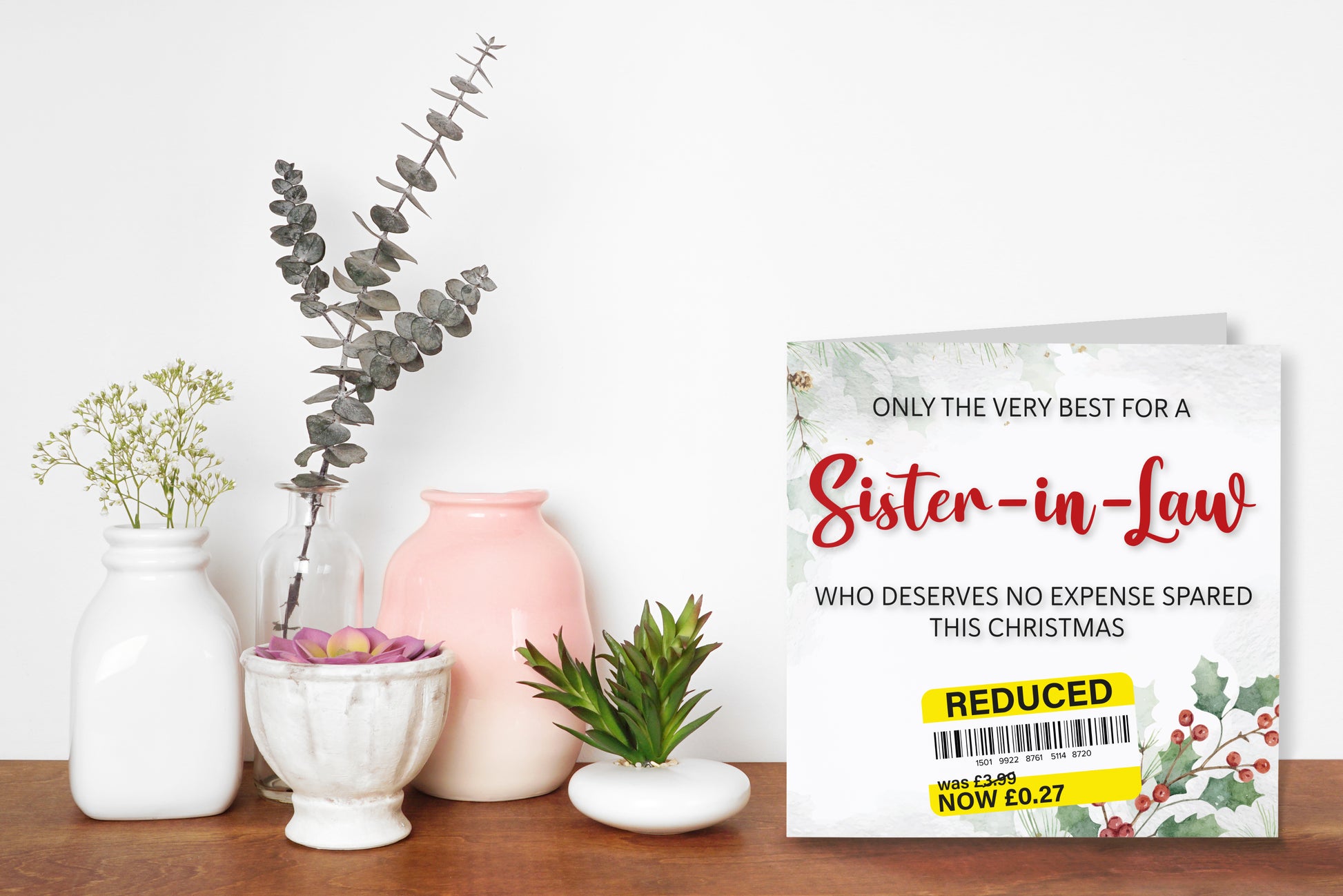 A greetings card on a decorative mantelpiece