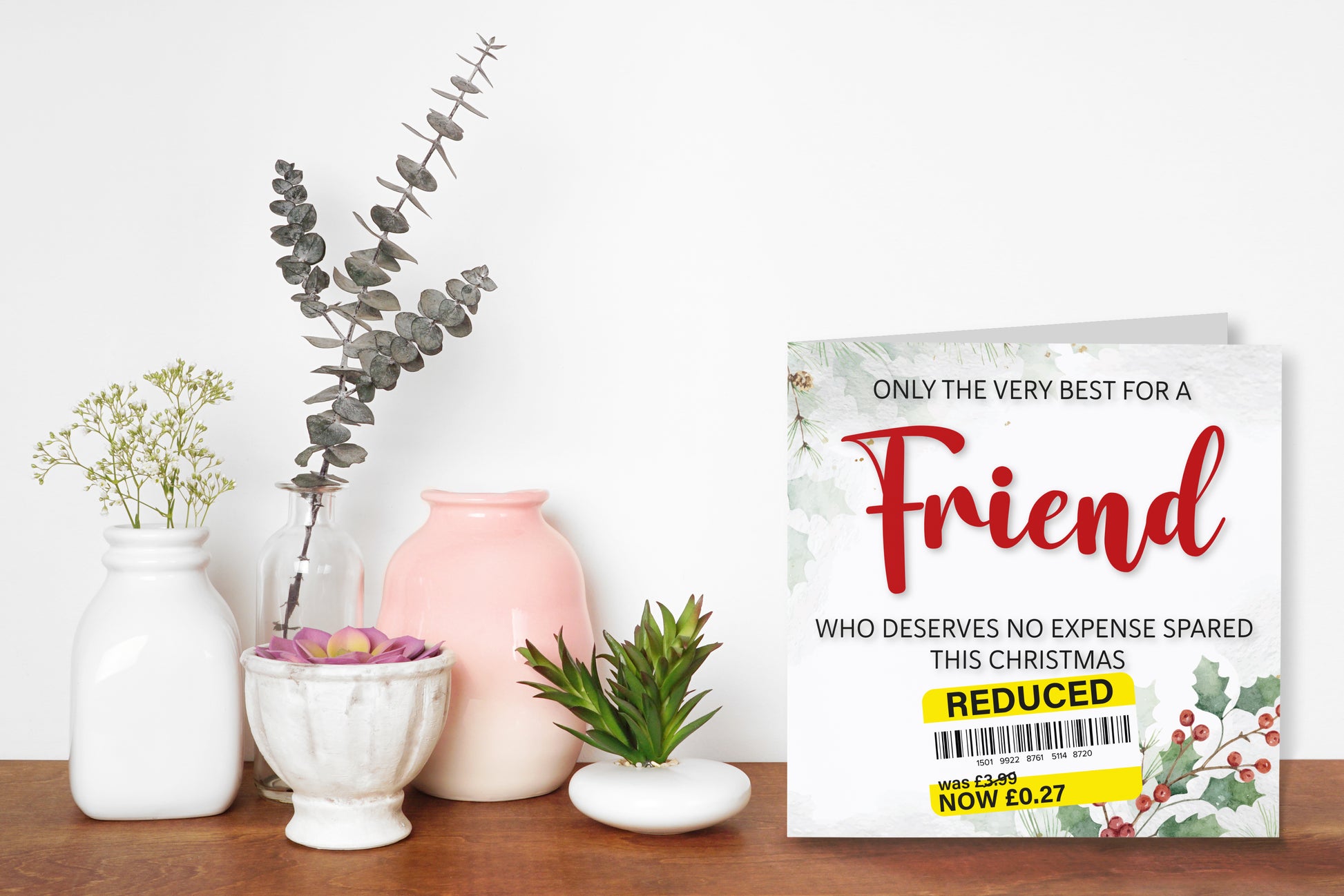 A greetings card on a decorative mantelpiece