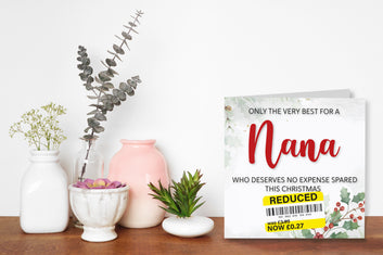 Funny Christmas Card for Nana with Reduced Sticker