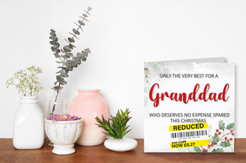 Funny Christmas Card for Granddad with Reduced Sticker