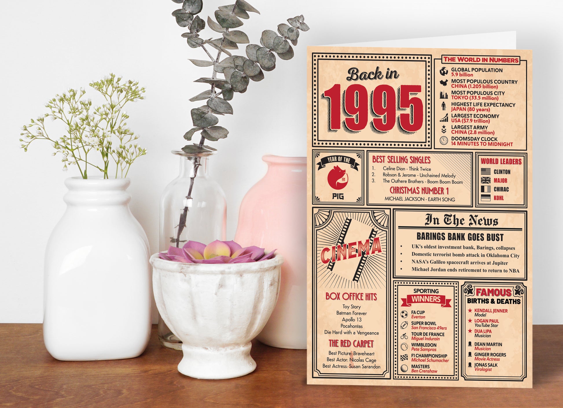 A greetings card on a decorative mantelpiece