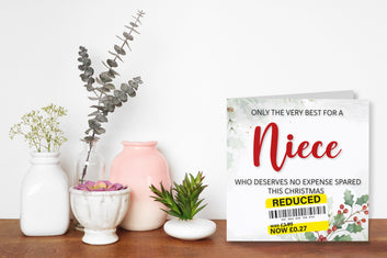 Funny Christmas Card for Niece with Reduced Sticker