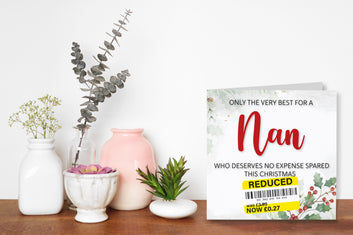 Funny Christmas Card for Nan with Reduced Sticker
