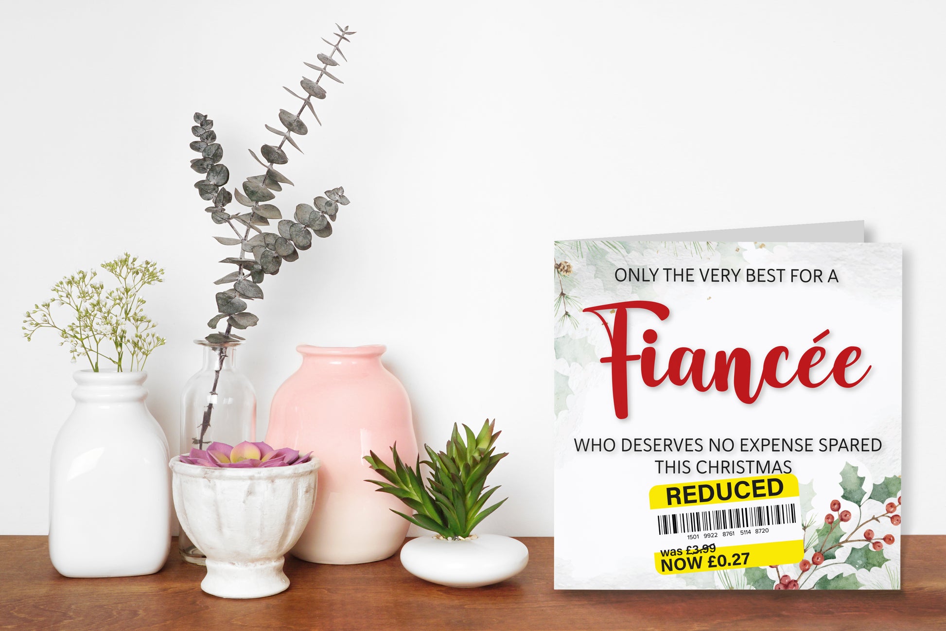 A greetings card on a decorative mantelpiece