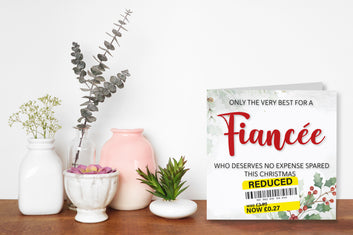 Funny Christmas Card for Fiancee with Reduced Sticker