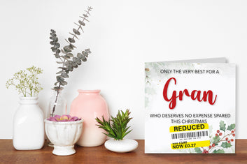 Funny Christmas Card for Gran with Reduced Sticker