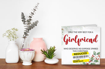 Funny Christmas Card for Girlfriend, Reduced Sticker