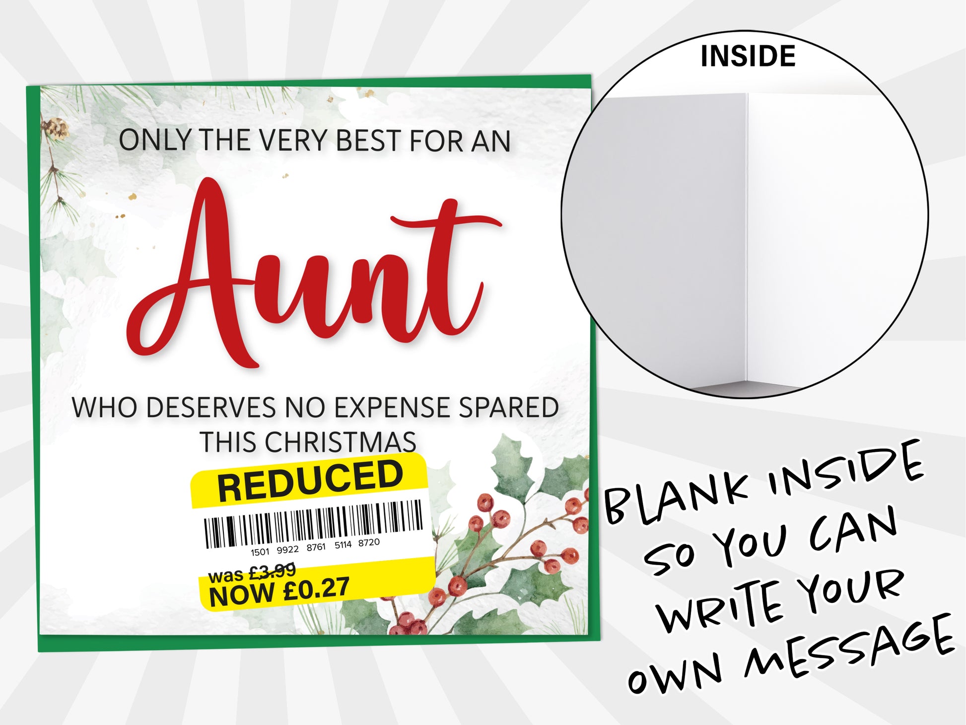 An image of a greetings card with a blank inside shown