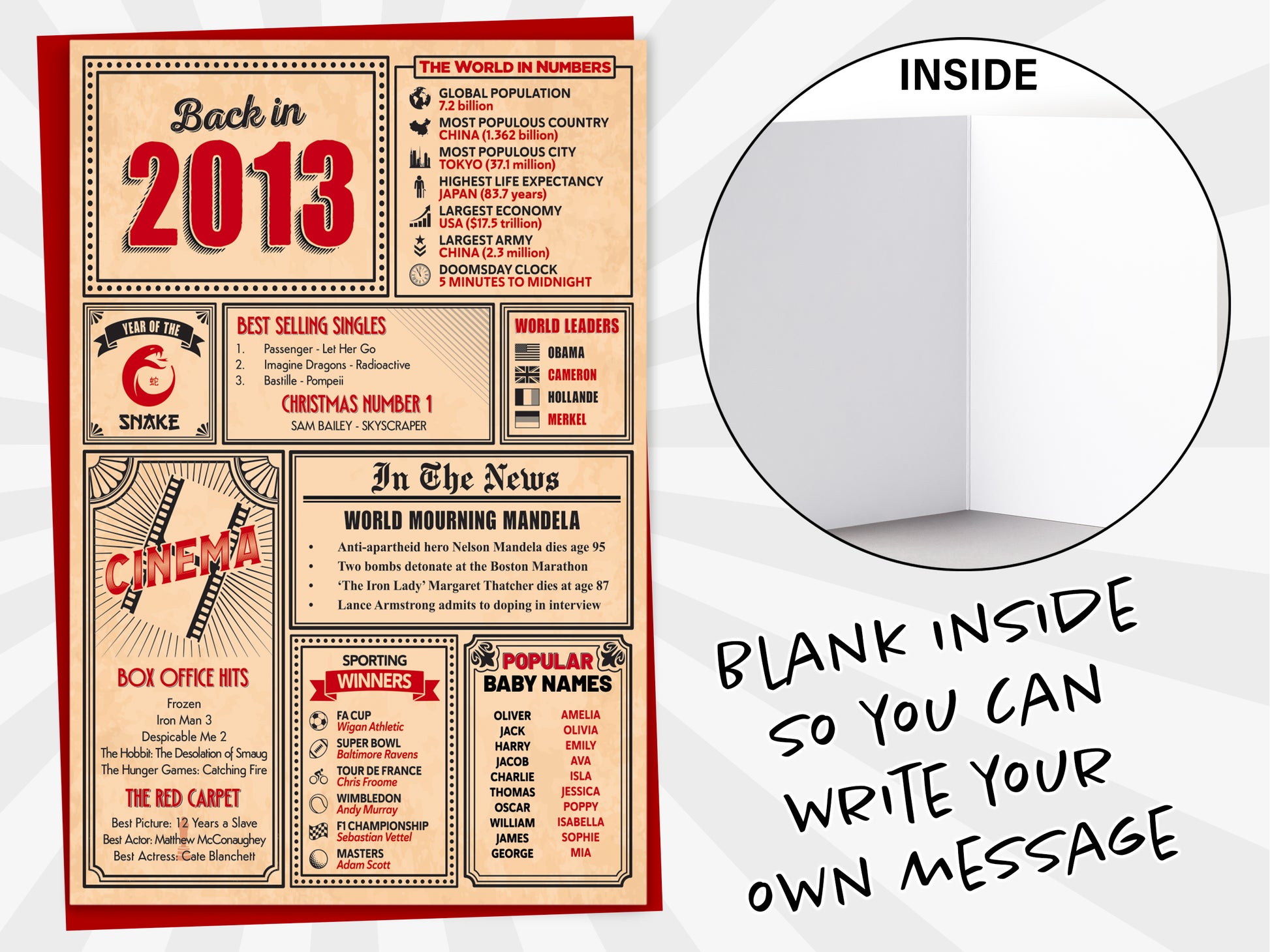 An image of a greetings card with a blank inside shown