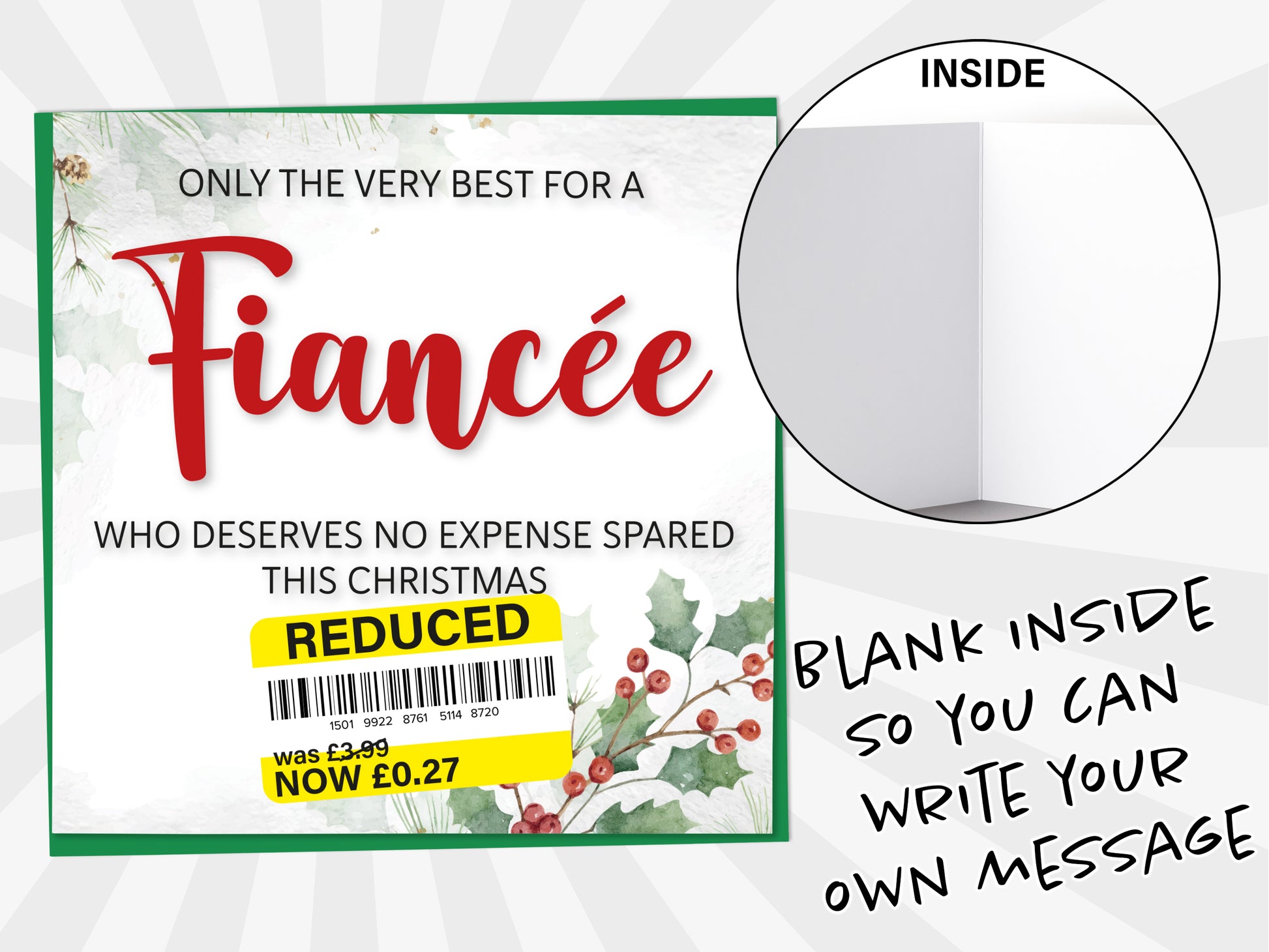 An image of a greetings card with a blank inside shown