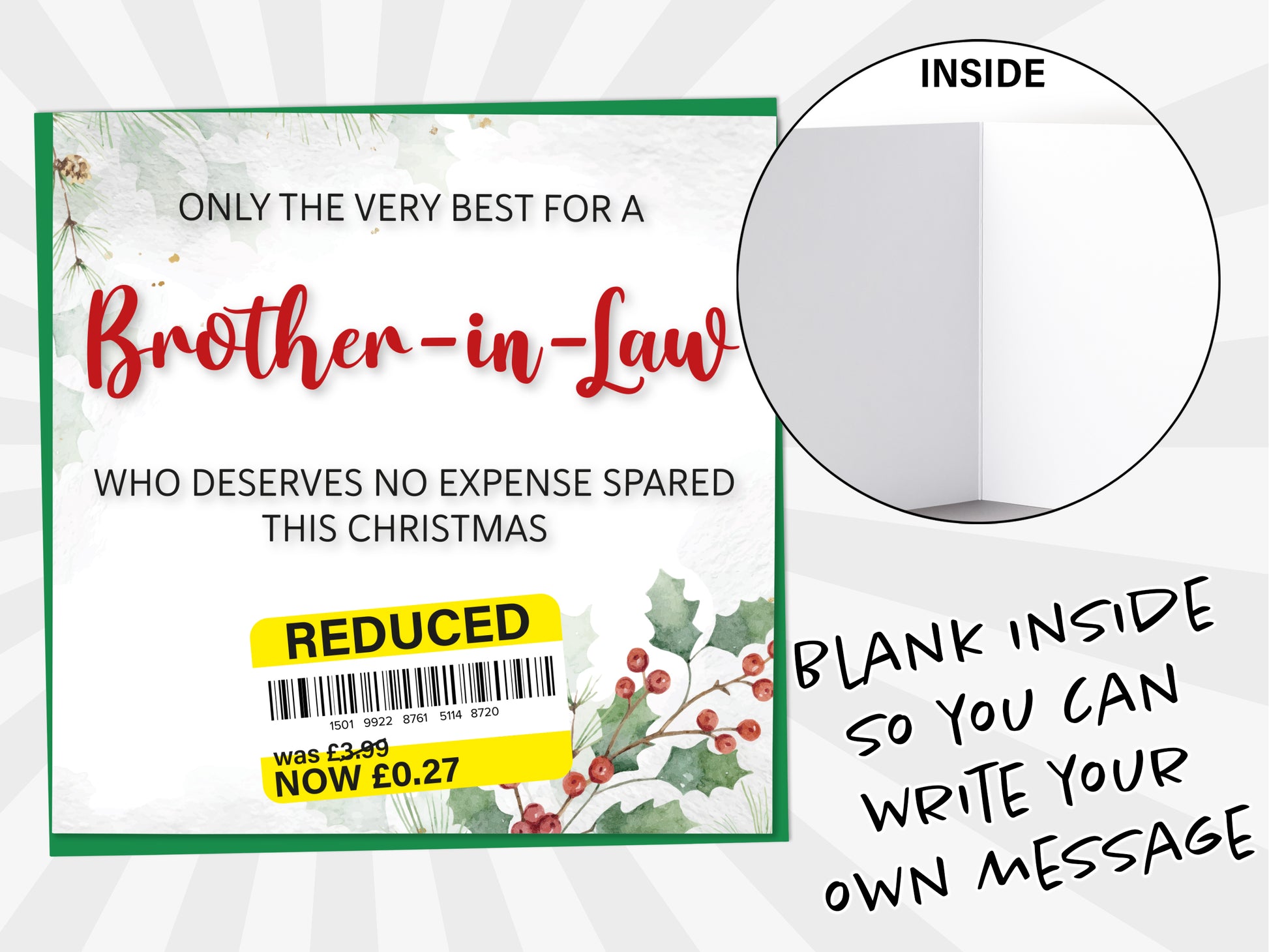 An image of a greetings card with a blank inside shown