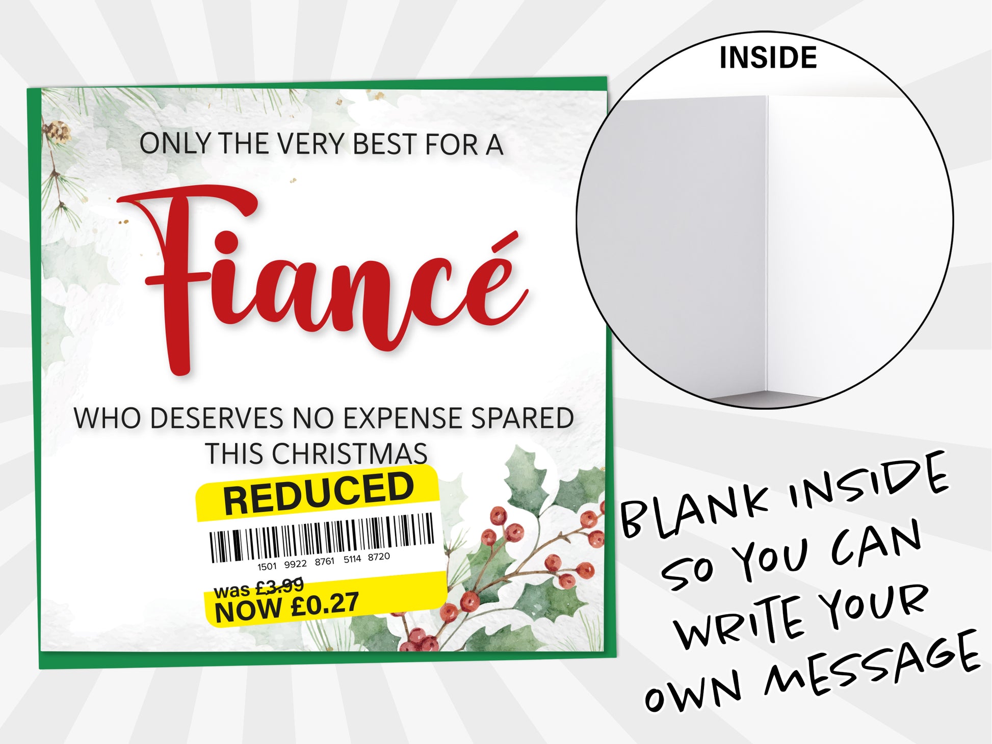 An image of a greetings card with a blank inside shown