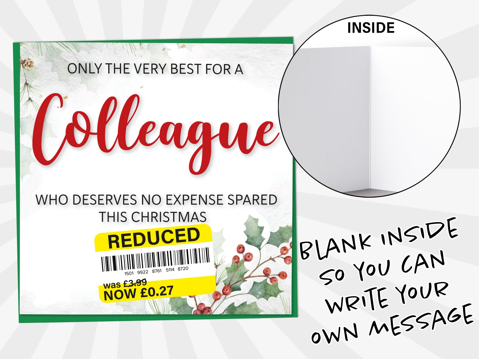 An image of a greetings card with a blank inside shown