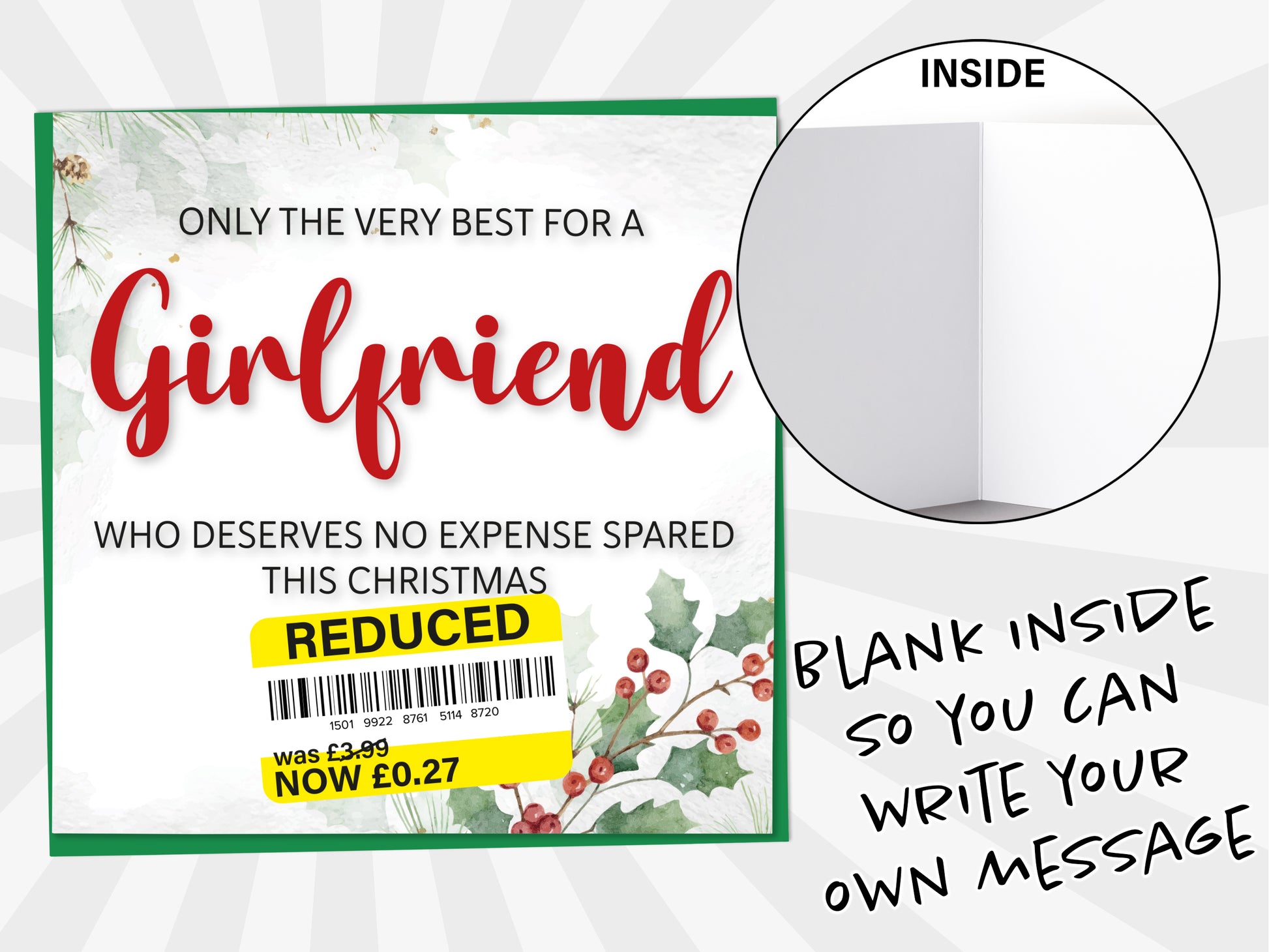 An image of a greetings card with a blank inside shown