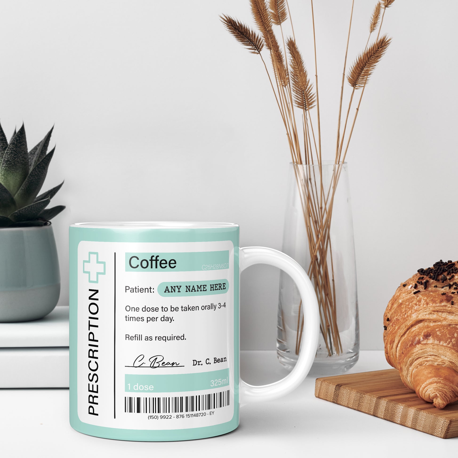 An image of a ceramic mug in a breakfast setting