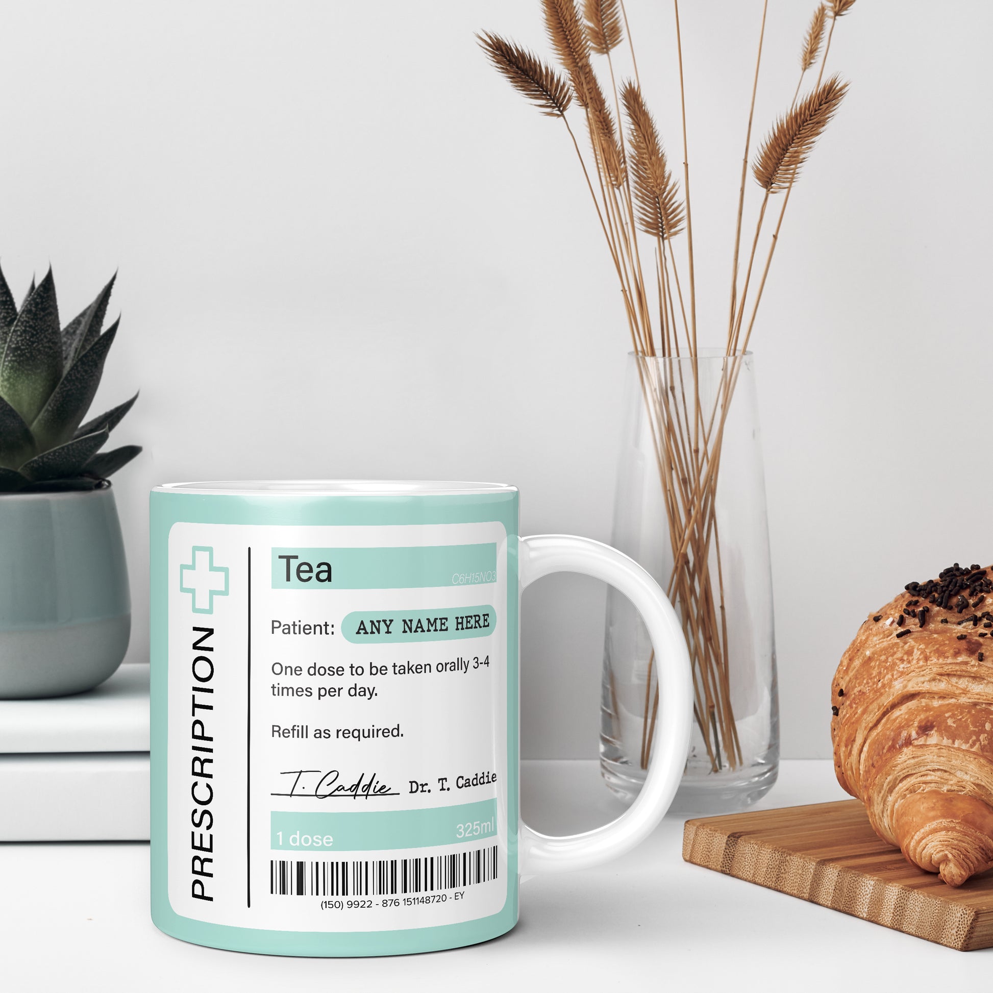 An image of a ceramic mug in a breakfast setting